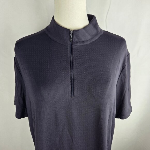 Ibkul Black Short Sleeve Shirt Size XL 1/4 Zip Cooling Shirt UPF 50+ Quick Dry - Picture 3 of 9